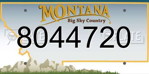 8044720 Montana License Plate
