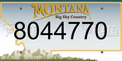 8044770 Montana License Plate