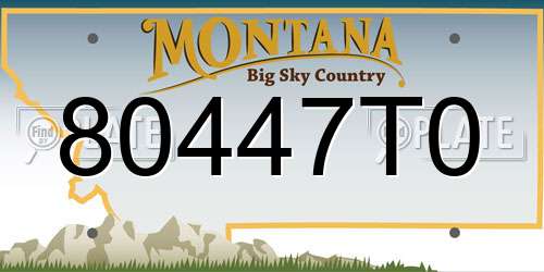 80447T0 Montana License Plate