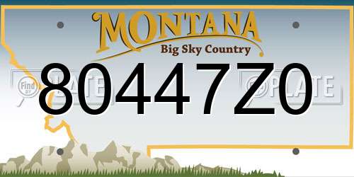 80447Z0 Montana License Plate