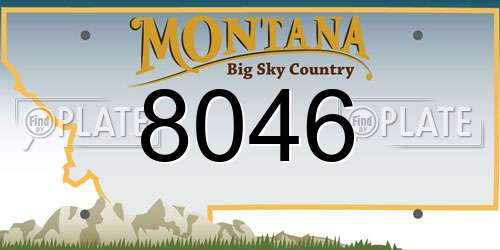 8046 Montana License Plate