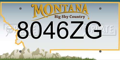 8046ZG Montana License Plate