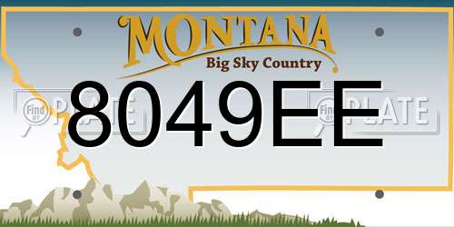 8049EE Montana License Plate