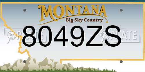 8049ZS Montana License Plate
