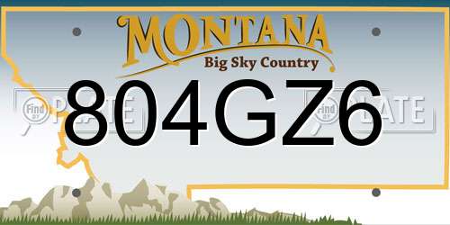 804GZ6 Montana License Plate