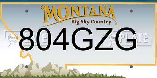 804GZG Montana License Plate