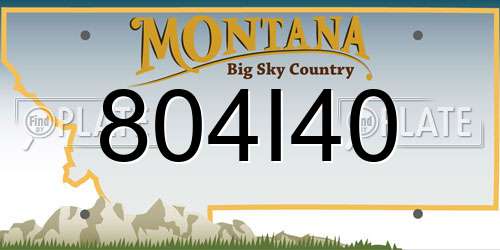 804I40 Montana License Plate