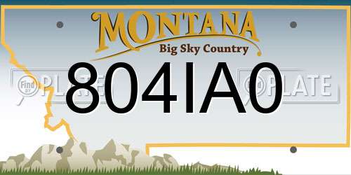 804IA0 Montana License Plate