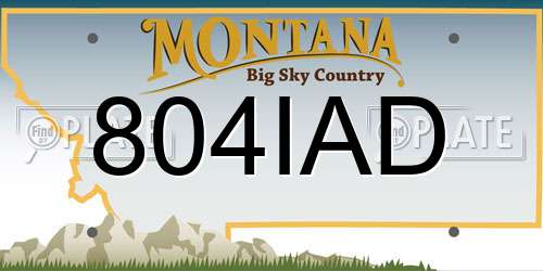 804IAD Montana License Plate