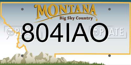804IAO Montana License Plate