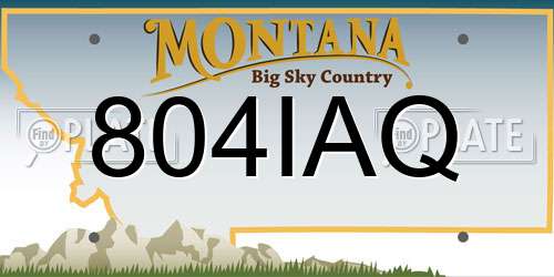 804IAQ Montana License Plate