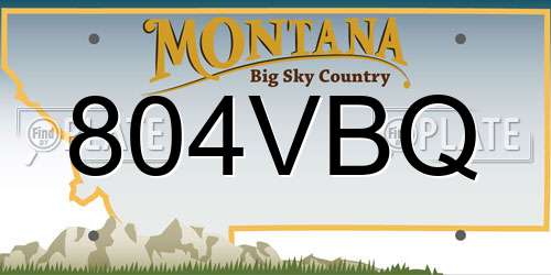 804VBQ Montana License Plate
