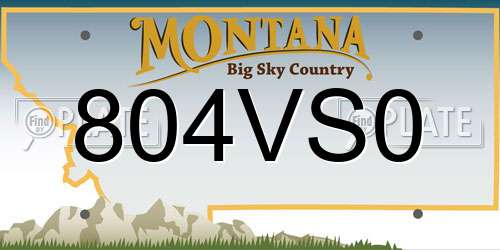 804VS0 Montana License Plate