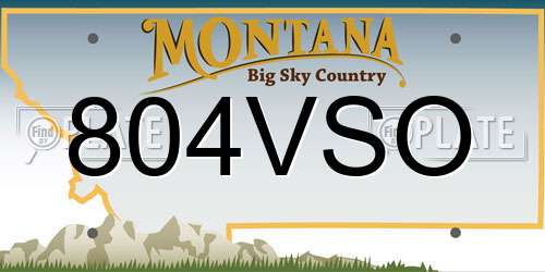 804VSO Montana License Plate