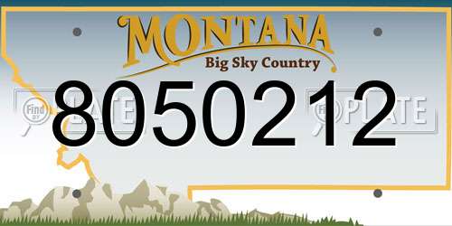 8050212 Montana License Plate