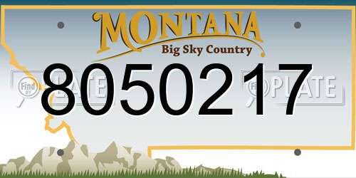8050217 Montana License Plate