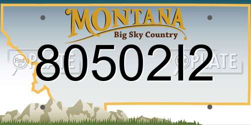 80502I2 Montana License Plate