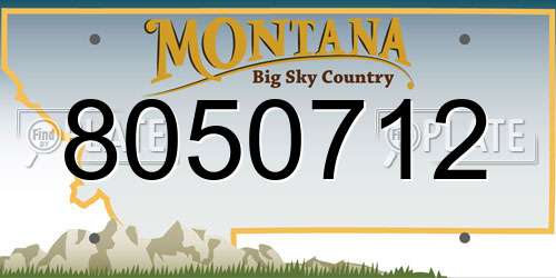 8050712 Montana License Plate