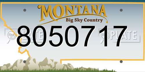 8050717 Montana License Plate