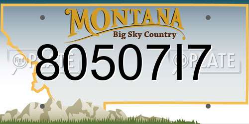 80507I7 Montana License Plate