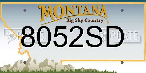 8052SD Montana License Plate