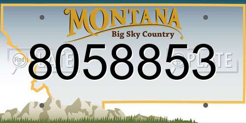 8058853 Montana License Plate