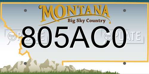 805AC0 Montana License Plate