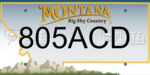 805ACD Montana License Plate