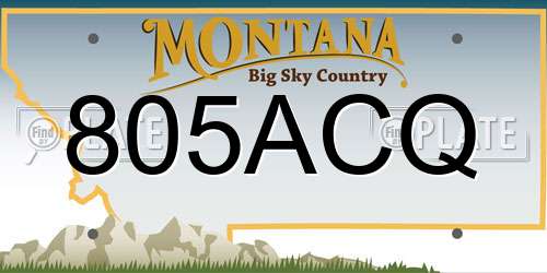 805ACQ Montana License Plate