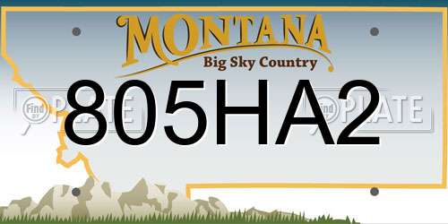 805HA2 Montana License Plate