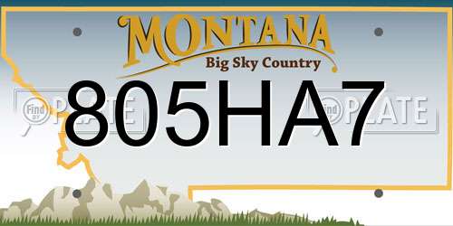 805HA7 Montana License Plate