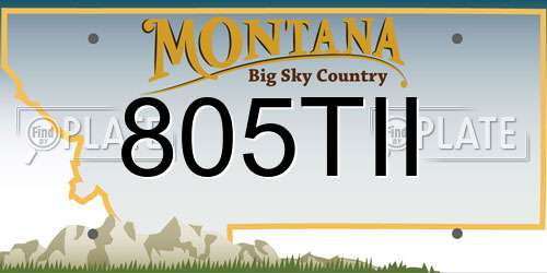 805TII Montana License Plate