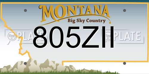 805ZII Montana License Plate