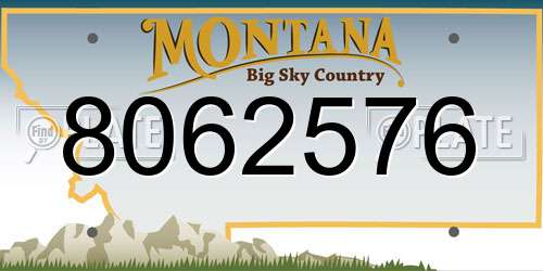 8062576 Montana License Plate
