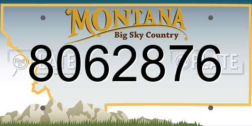 8062876 Montana License Plate