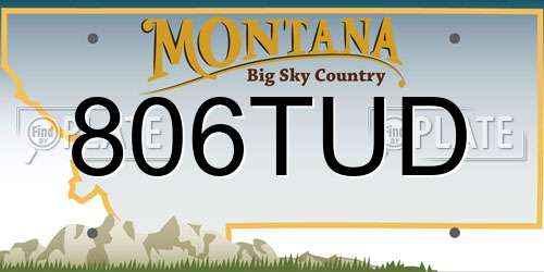 806TUD Montana License Plate