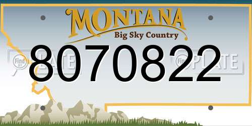 8070822 Montana License Plate