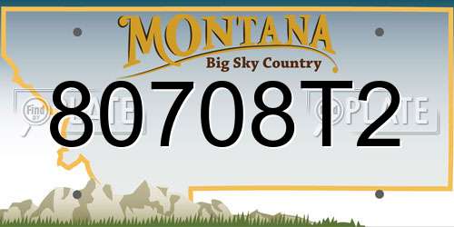 80708T2 Montana License Plate