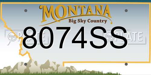 8074SS Montana License Plate