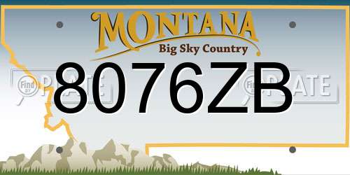 8076ZB Montana License Plate