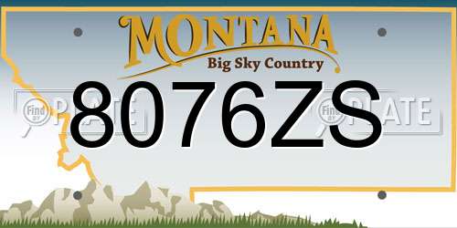 8076ZS Montana License Plate