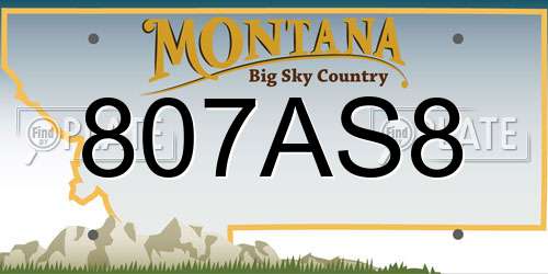 807AS8 Montana License Plate
