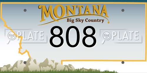 808 Montana License Plate