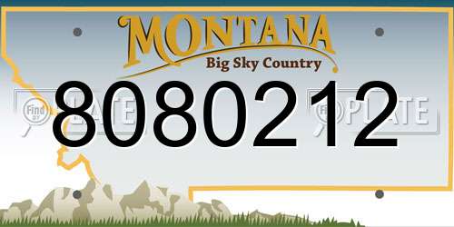 8080212 Montana License Plate