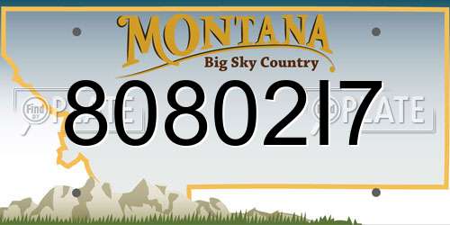 80802I7 Montana License Plate