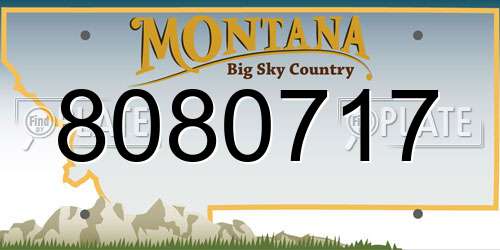 8080717 Montana License Plate