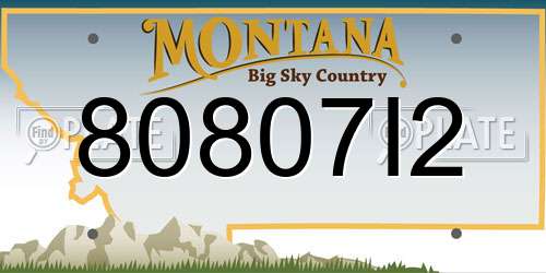 80807I2 Montana License Plate