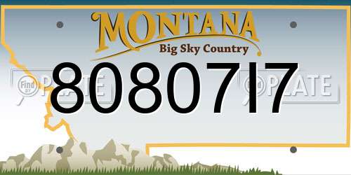 80807I7 Montana License Plate