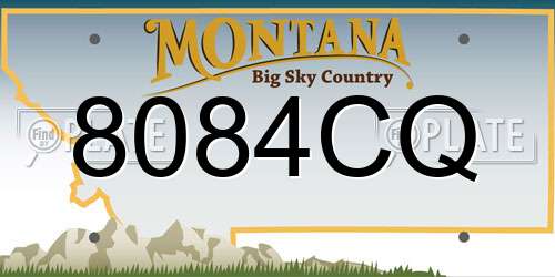8084CQ Montana License Plate