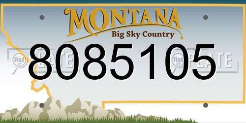 8085105 Montana License Plate